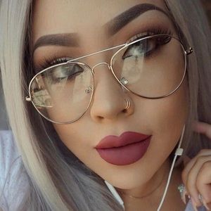 Clear aviator glasses with gold frames